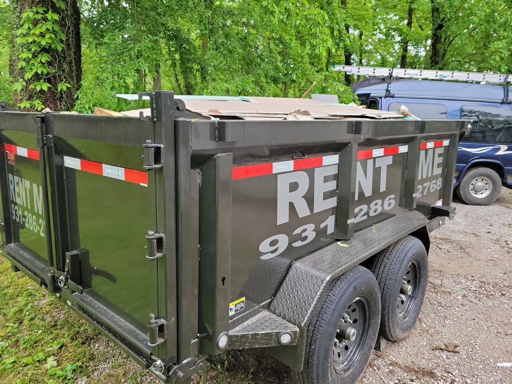 Dumpster rental on a job site